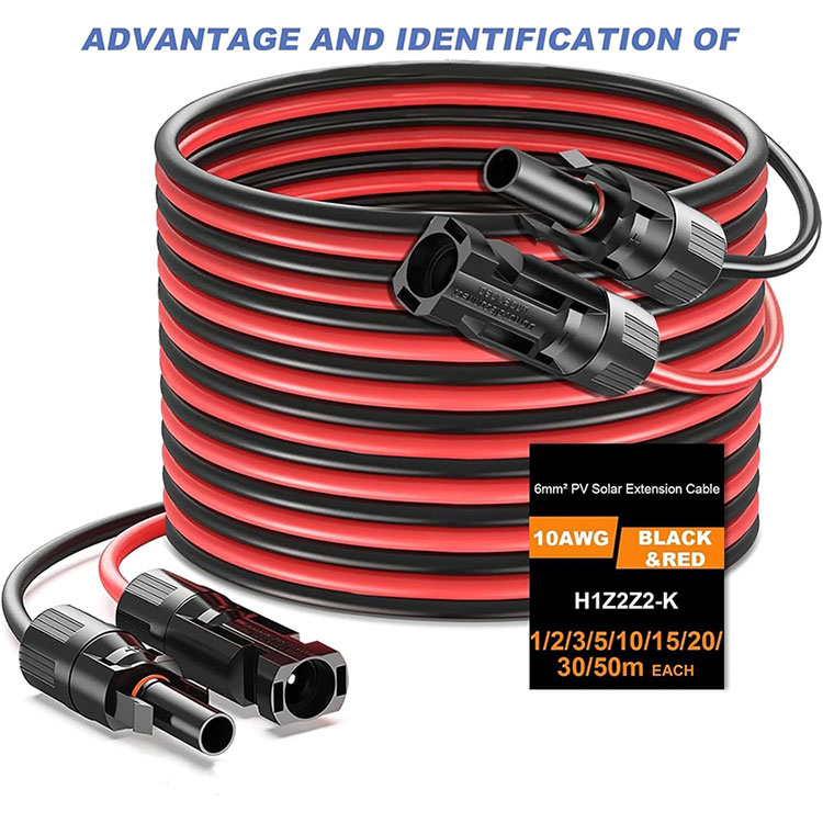 براہ راست تدفین 10AWG سولر ایکسٹینشن کیبل 50Ft