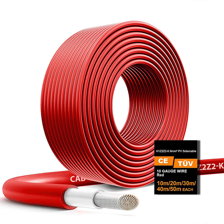 ہیوی ڈیوٹی ارتھ بریل منظور شدہ 6mm2 ریڈ سولر لائن
